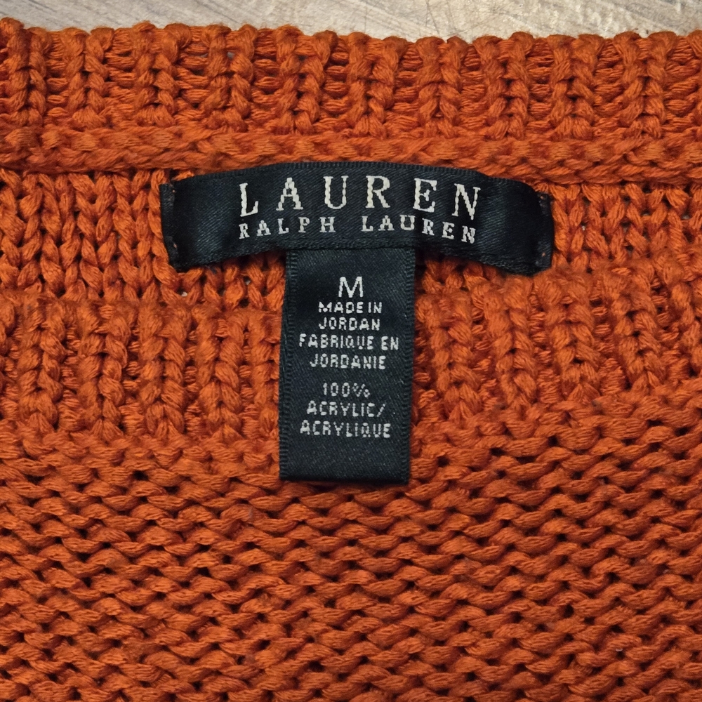 Lauren Ralph Lauren Women's Orange Crewneck Sweater - Picture 3 of 5